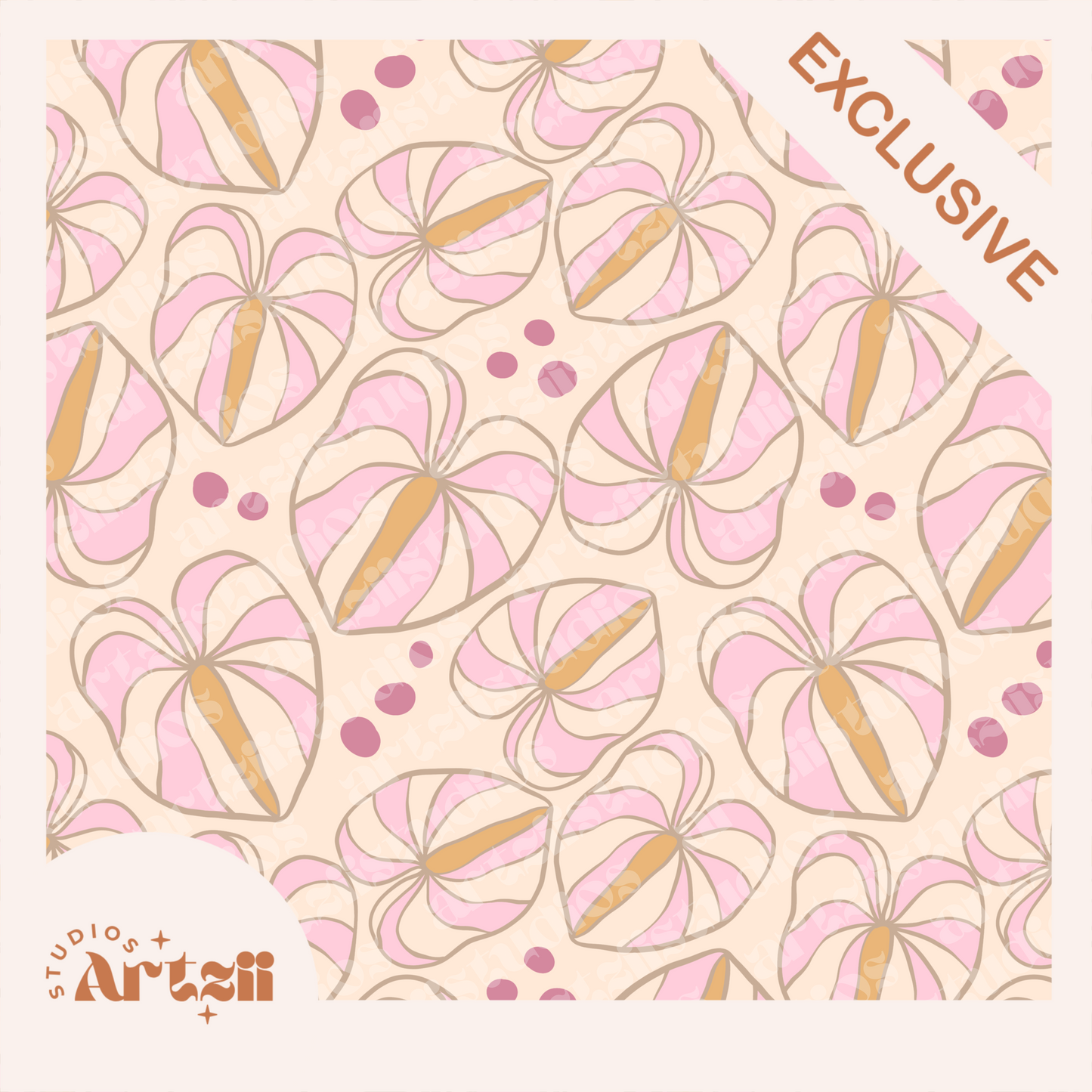 Anthurium Bubblegum Repeat Surface Pattern #47