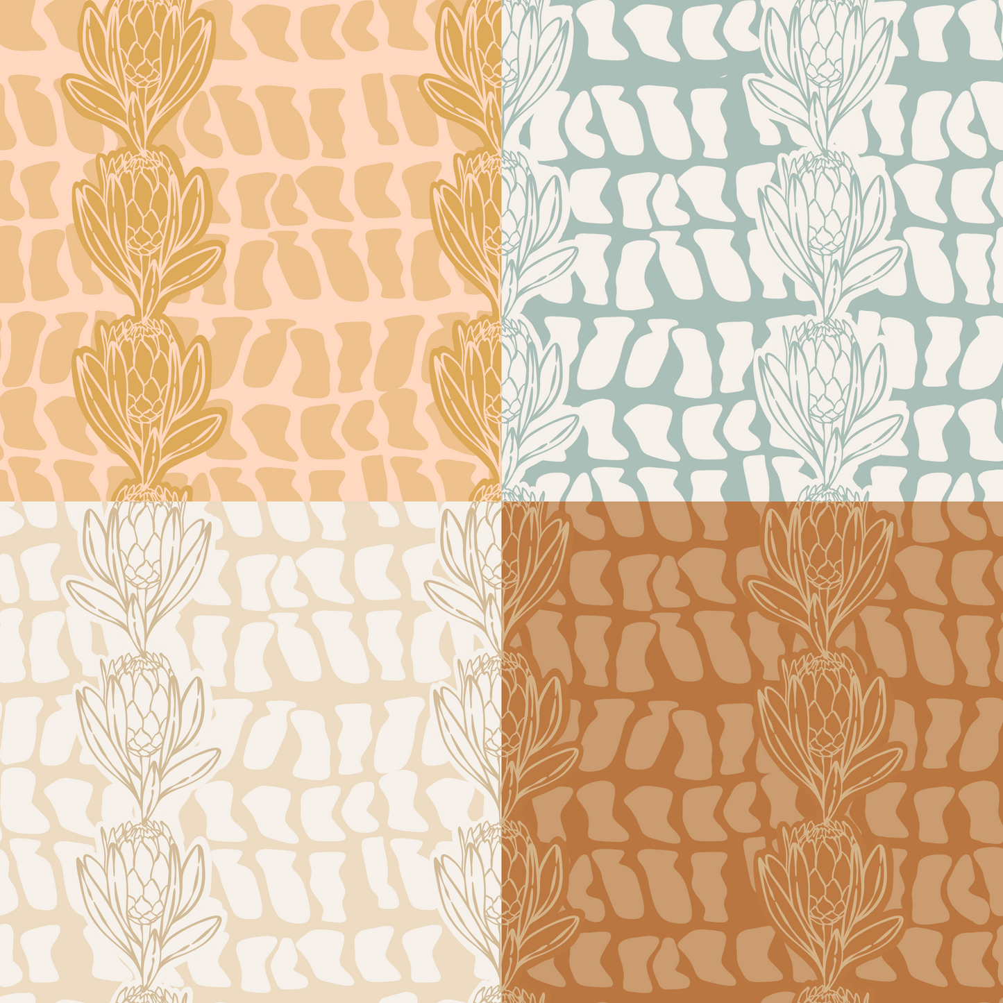 Hebrew Protea Repeat Surface Pattern for Anuenue Palaka