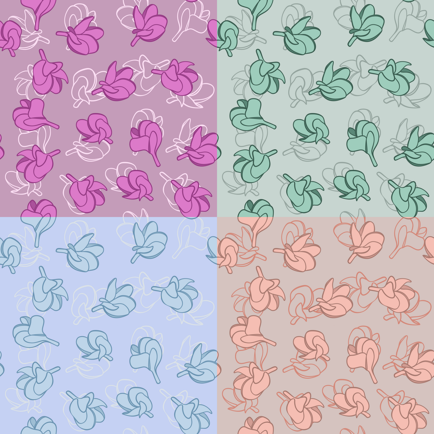 Baby Plumeria Repeat Surface Pattern