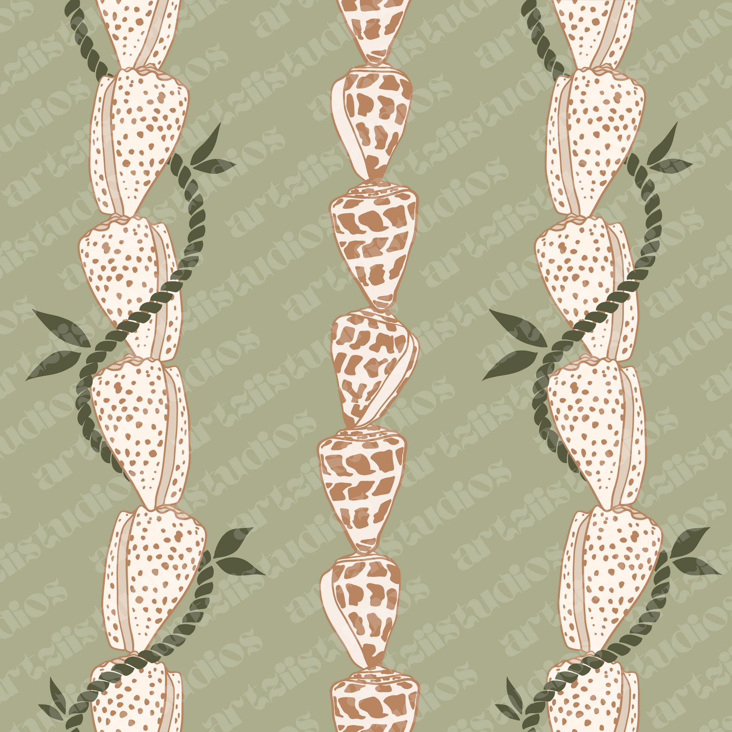 Shell Lei Repeat Surface Pattern for BanglesByJoii