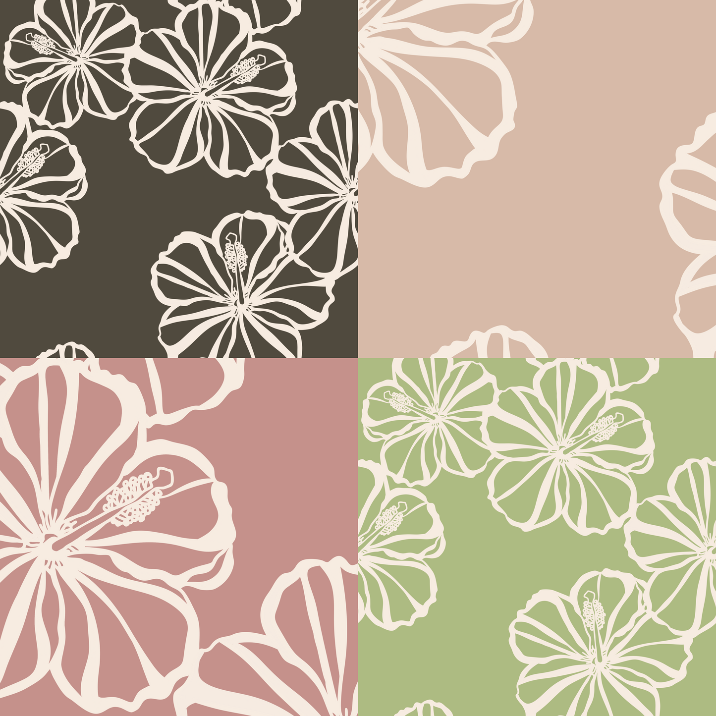 Basic Hibiscus Repeat Surface Pattern