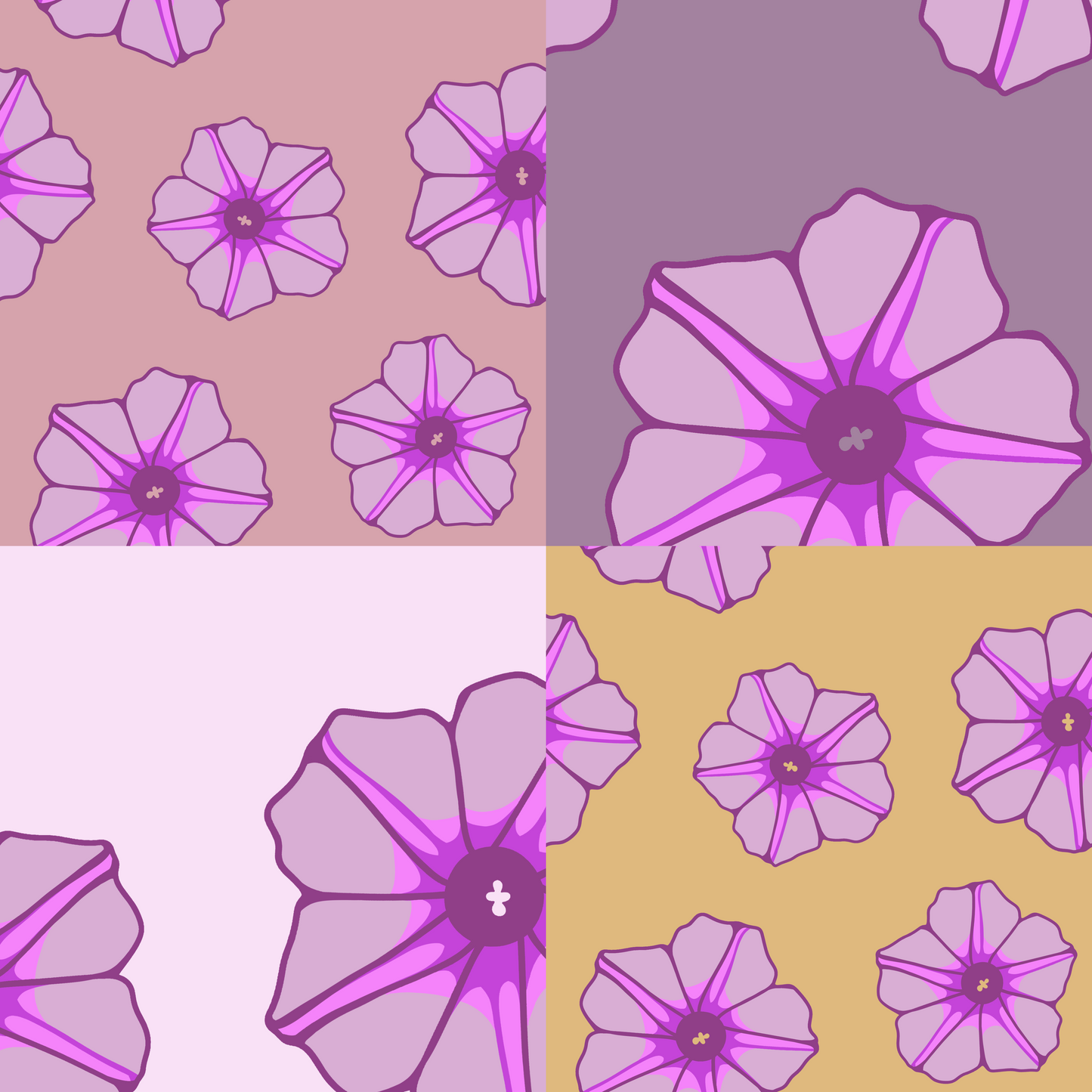 Beach MorningGlory Repeat Surface Pattern