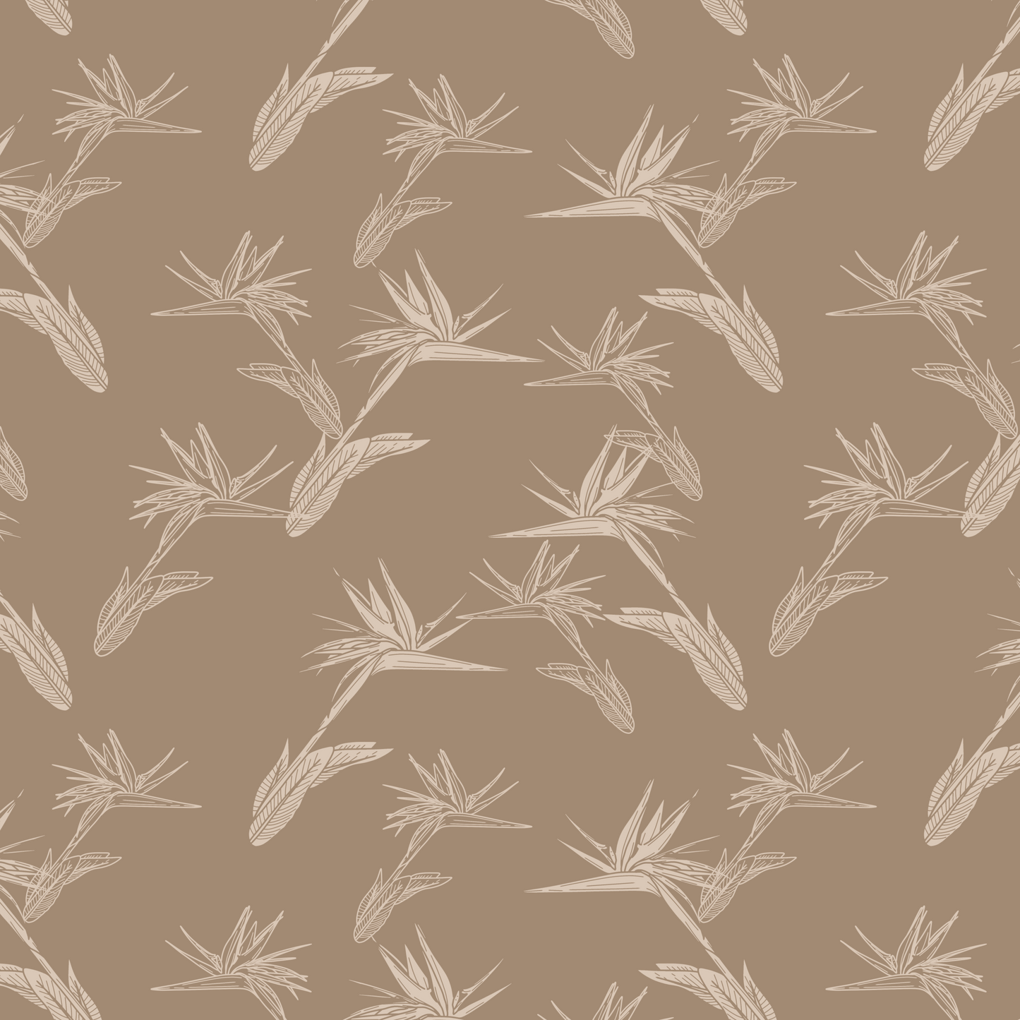 Bird of Paradise Cluster Repeat Surface Pattern