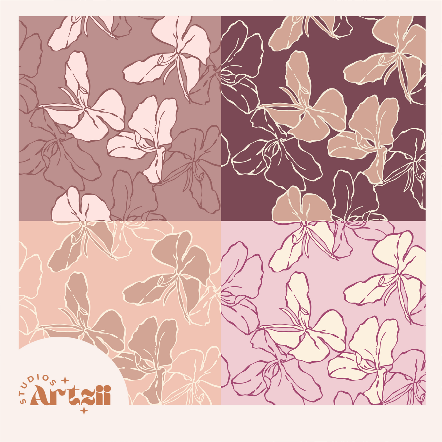 Butterfly Orchid Repeat Surface Pattern #61