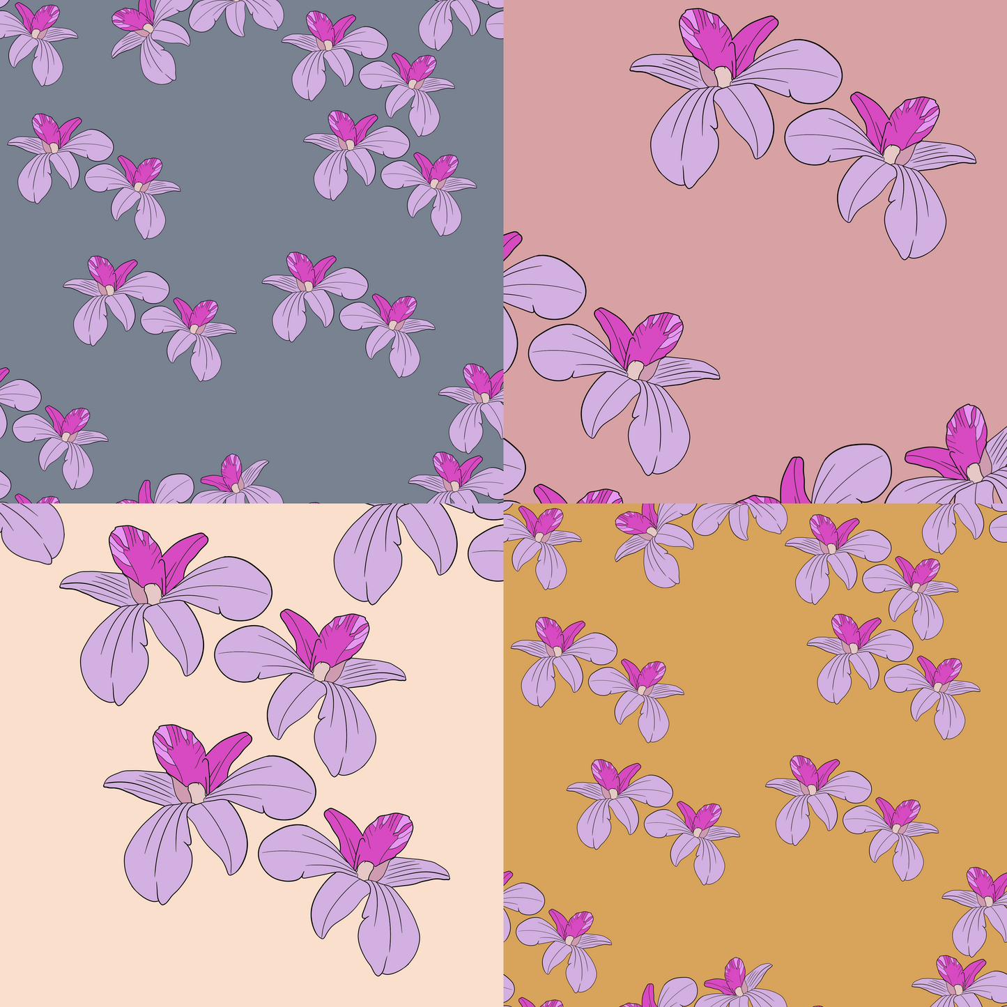 Butterfly Orchid Repeat Surface Pattern
