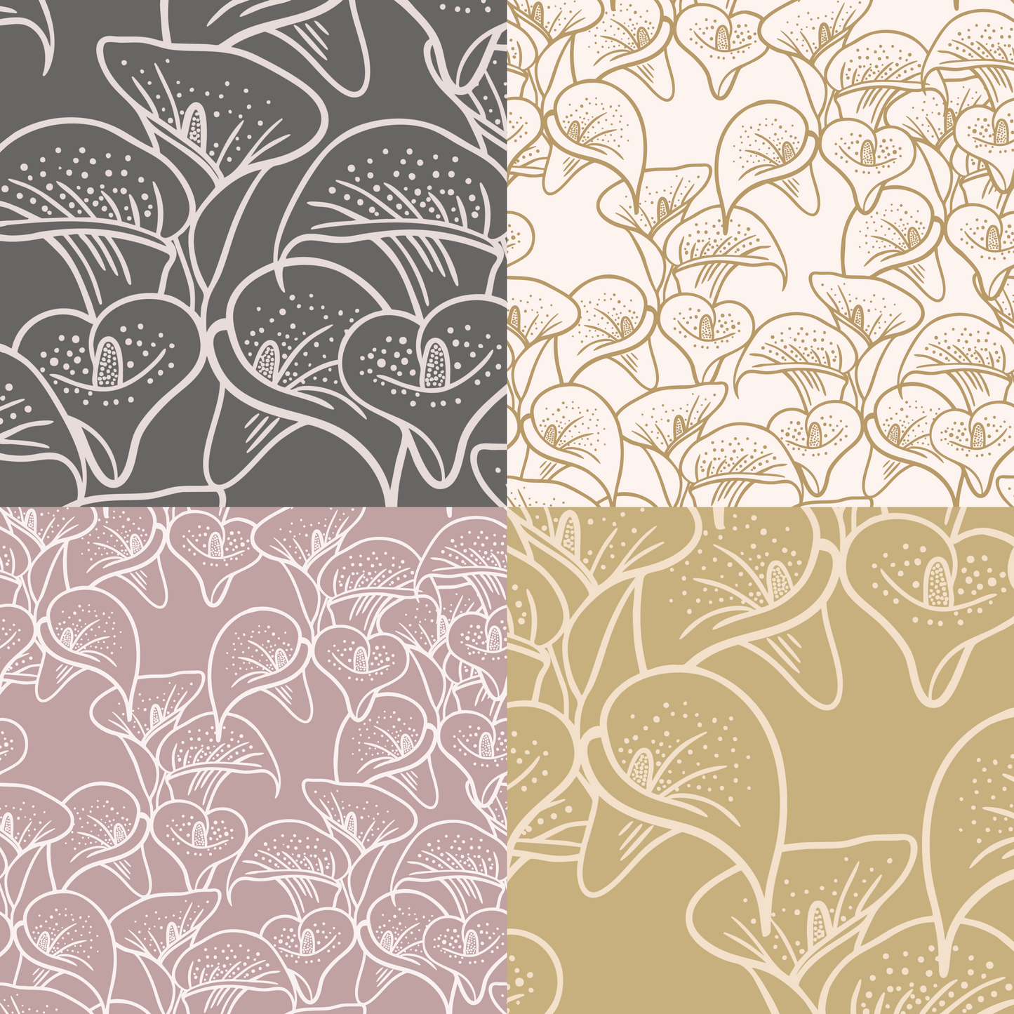 Calla Lily Meadow Repeat Surface Pattern