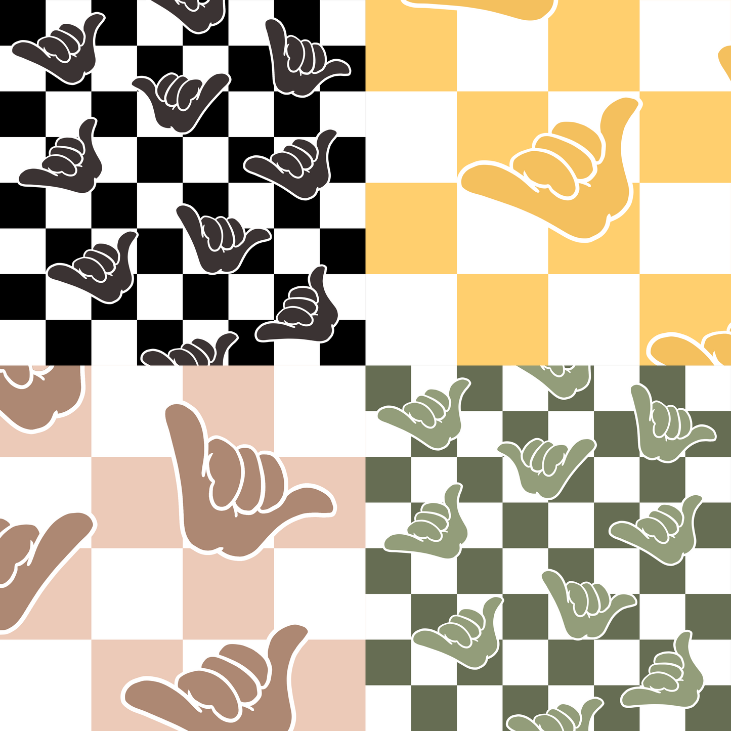 Checkered Shaka Surface Pattern