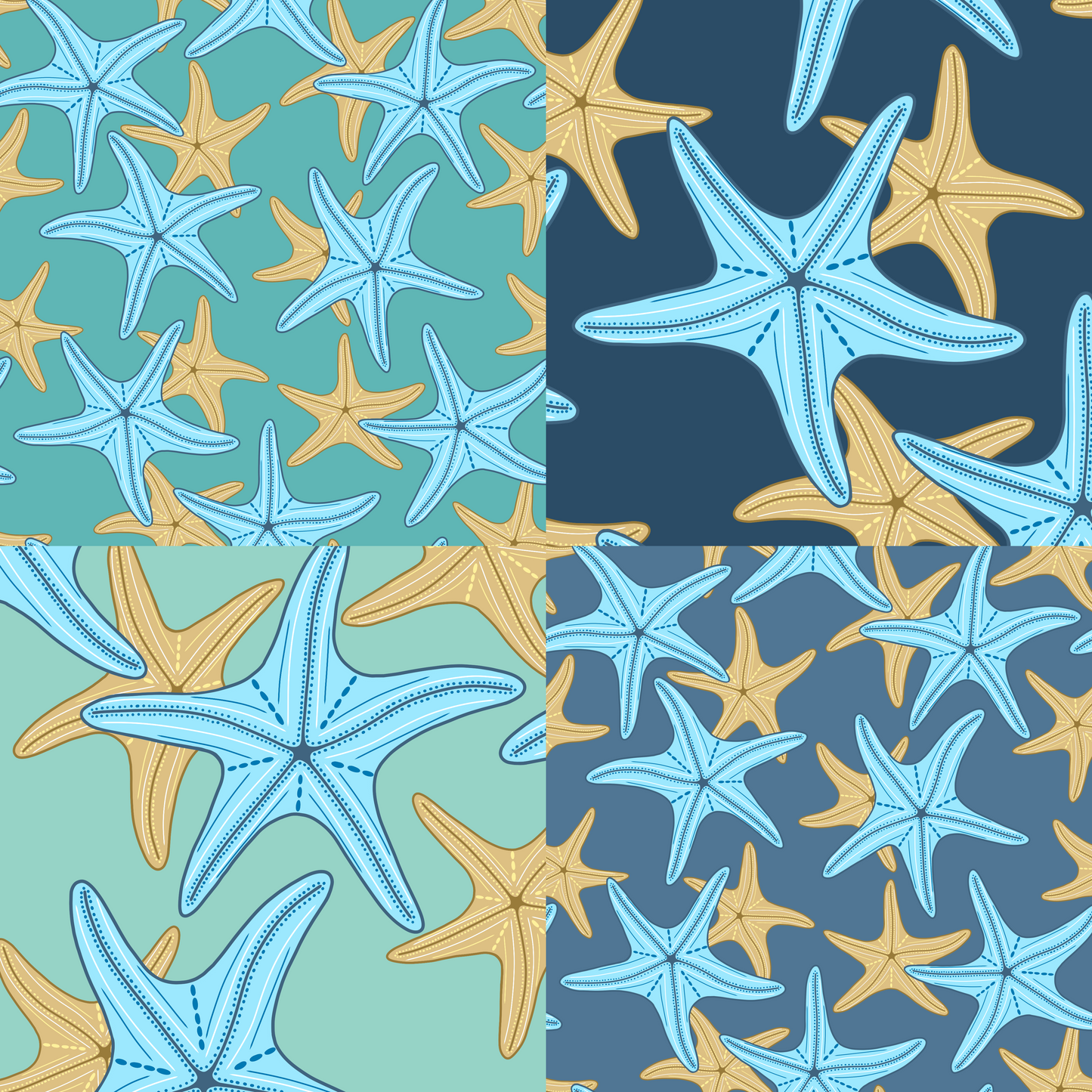 Coastal Starfish Repeat Surface Pattern