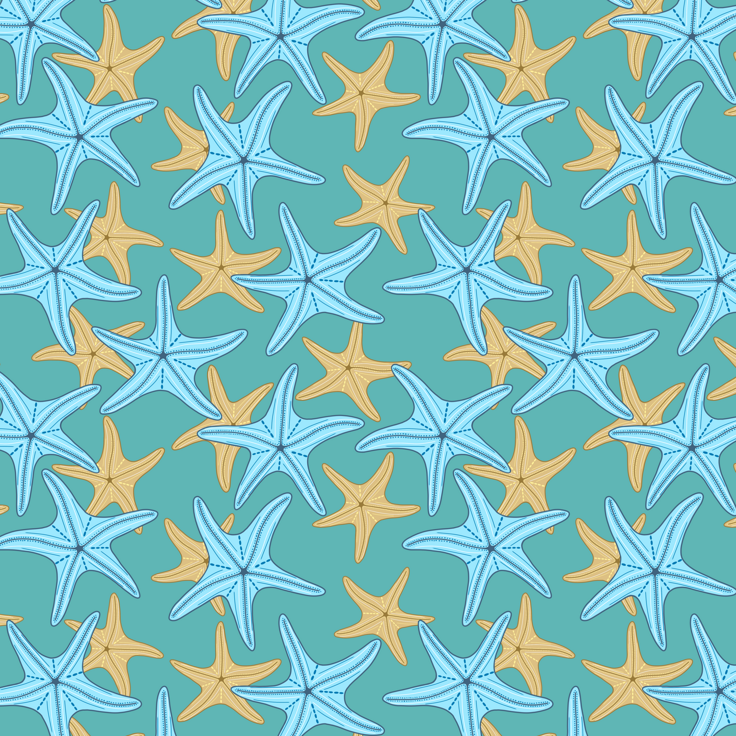 Coastal Starfish Repeat Surface Pattern