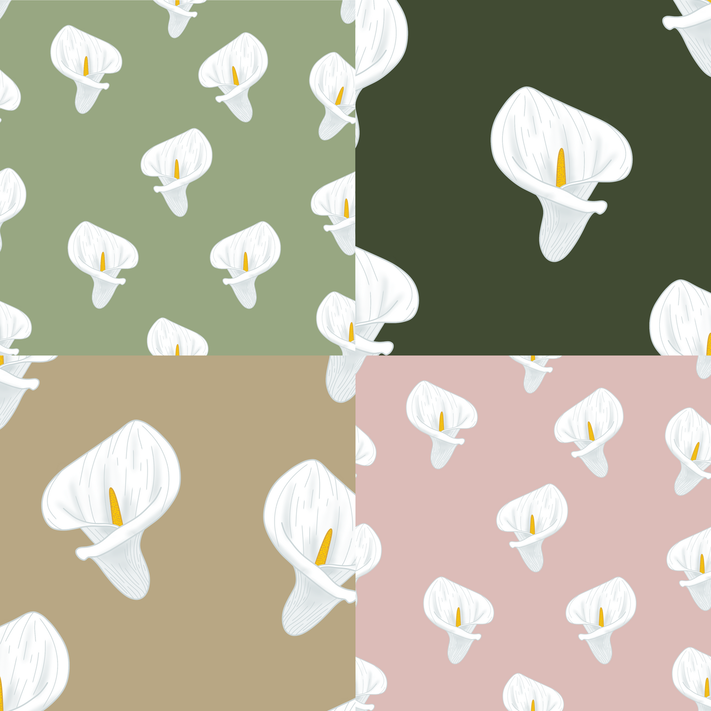 Simple Calla Lily Repeat Surface Pattern