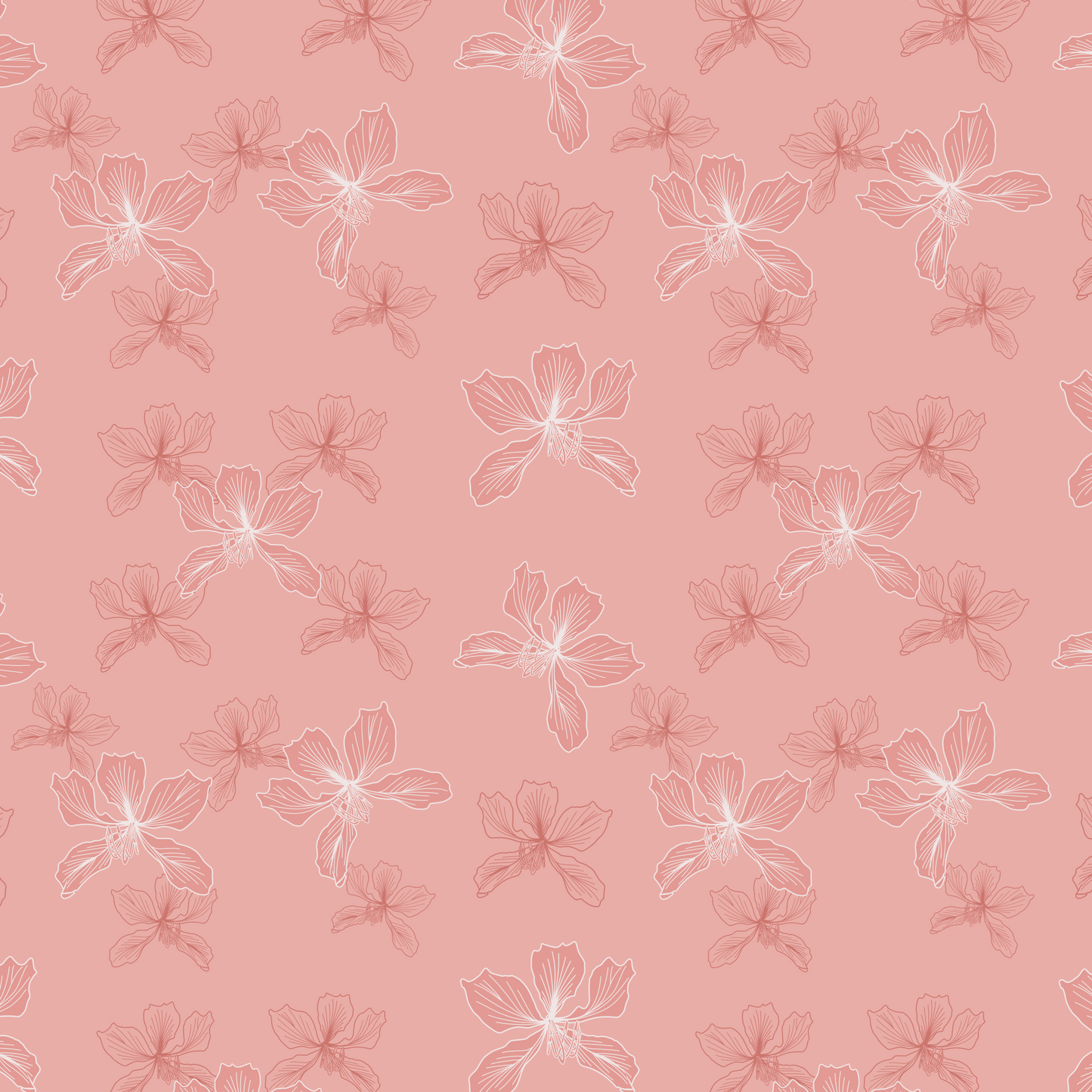 2Tone Hong Kong Flower Repeat Surface Pattern