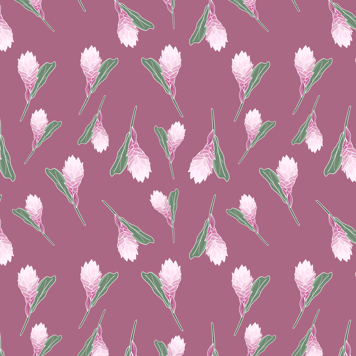 Pink Ginger Repeat Surface Pattern