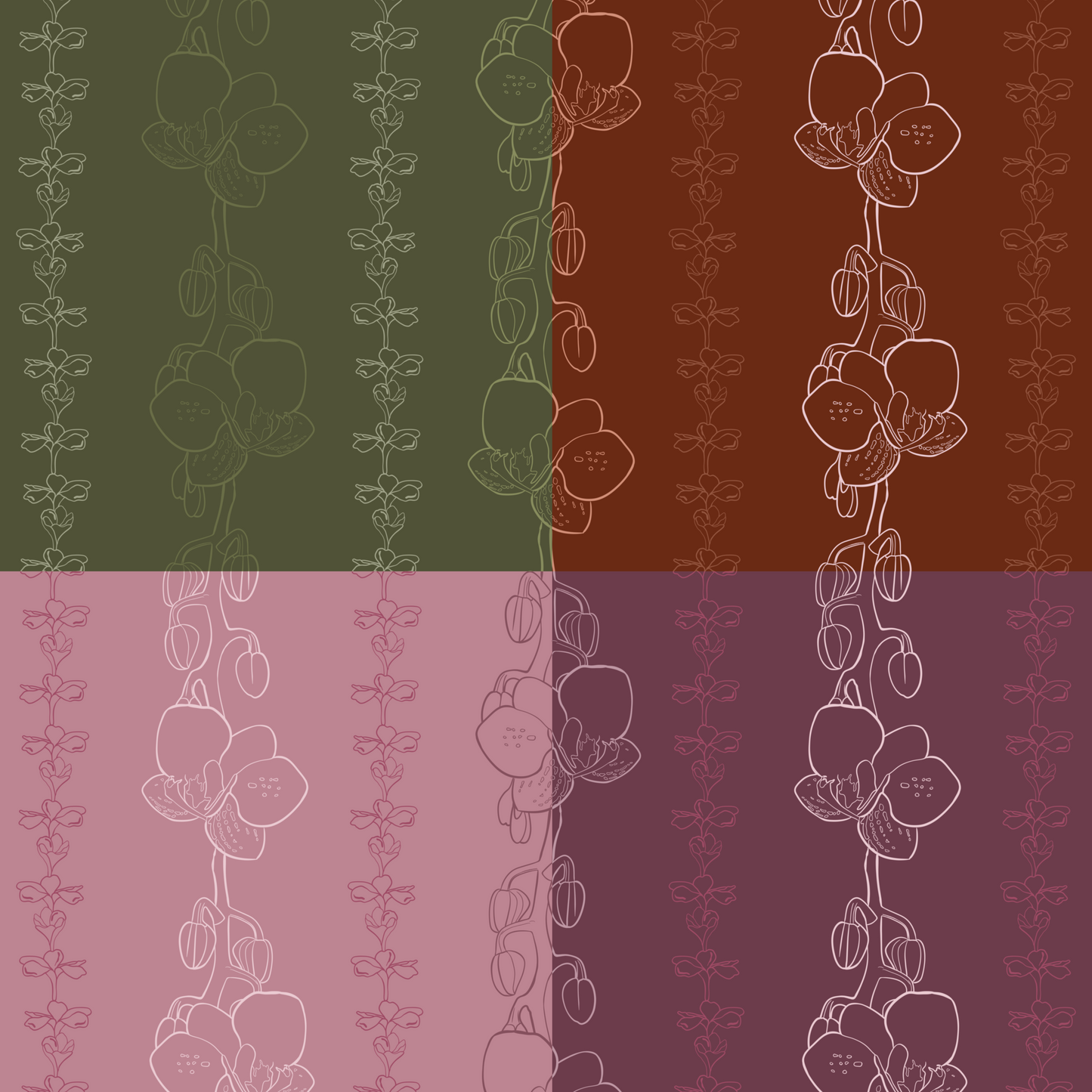 Plumeria Orchid Repeat Surface Pattern