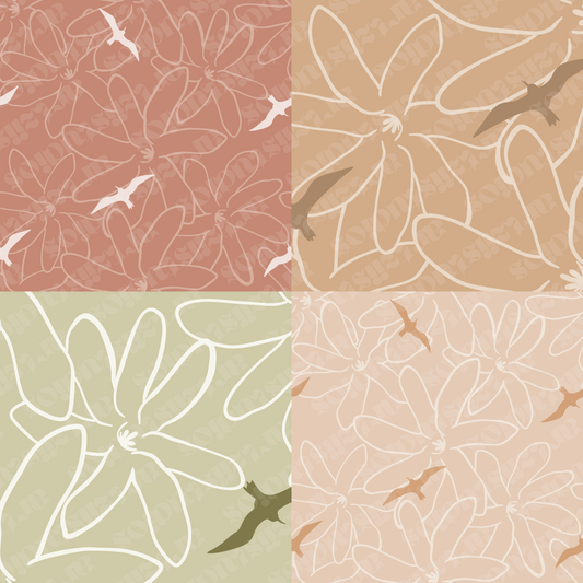 Tiare Albatross Bird Repeat Surface Pattern for SashaK