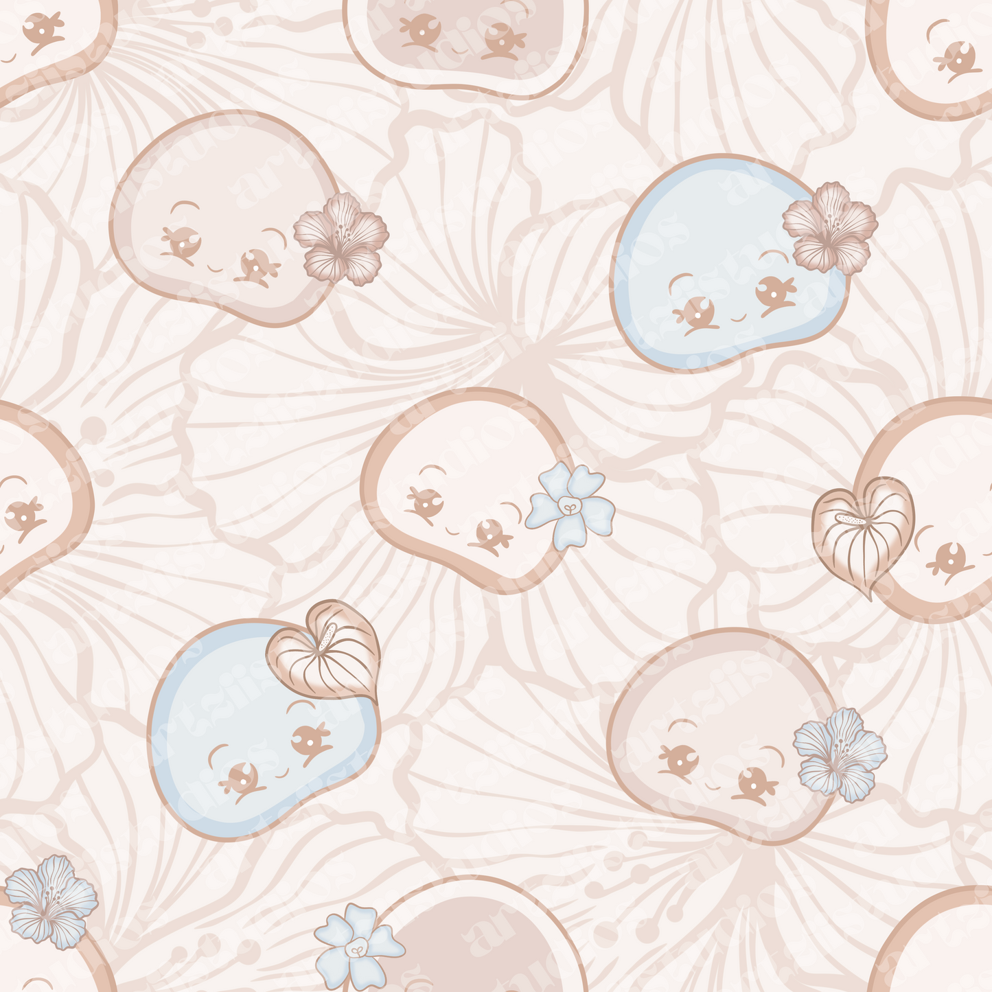 Custom Logo Revamp Repeat Surface Pattern for JusdessertsHilo