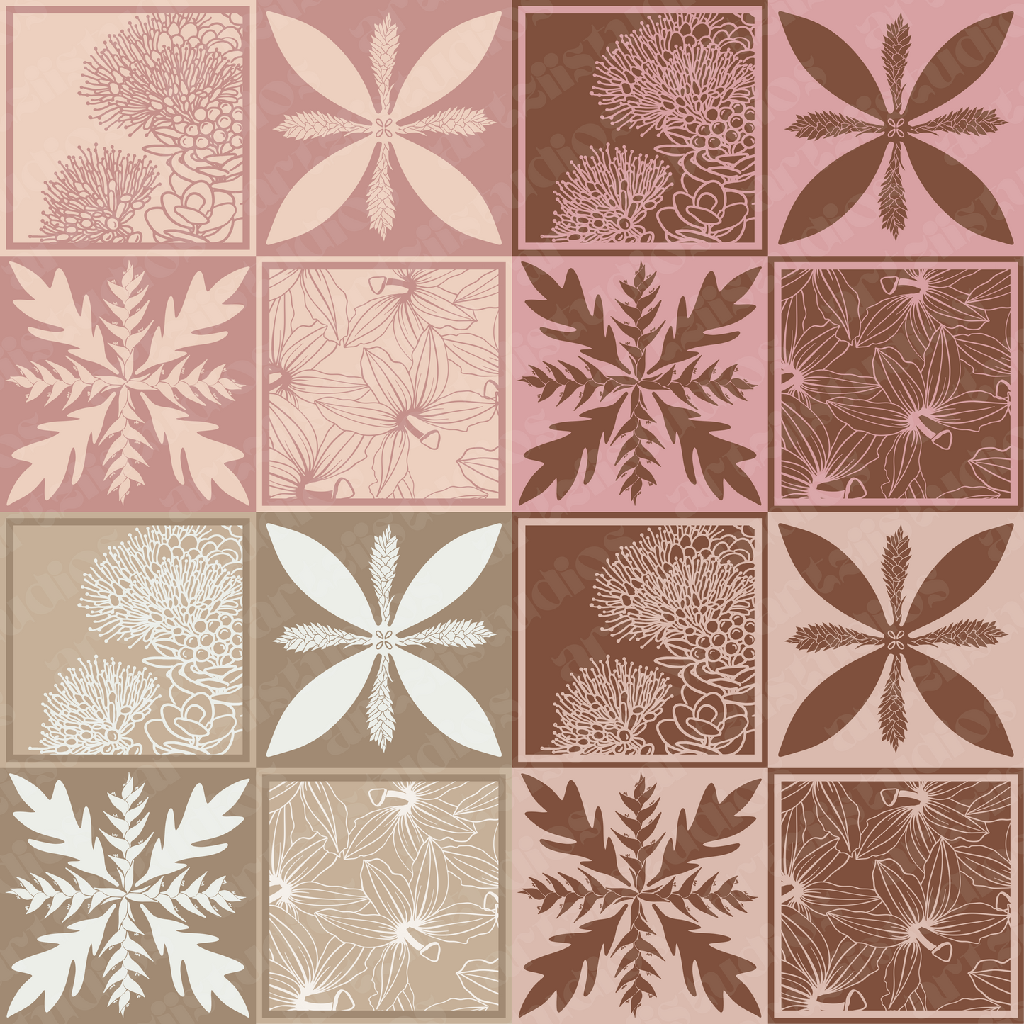 Hawaii Quilt Repeat Surface Pattern for KapuacoHawaii