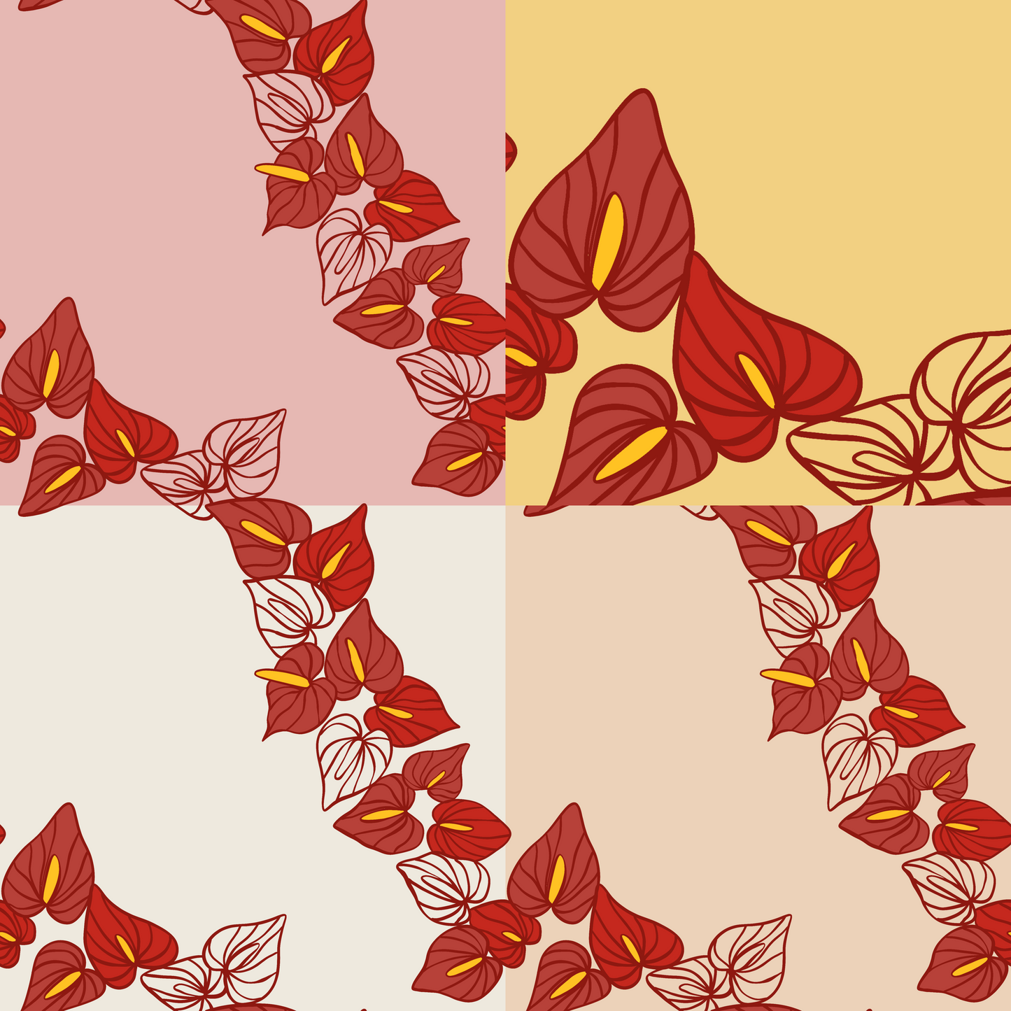 Anthurium Lei Repeat Surface Pattern D&A Fash