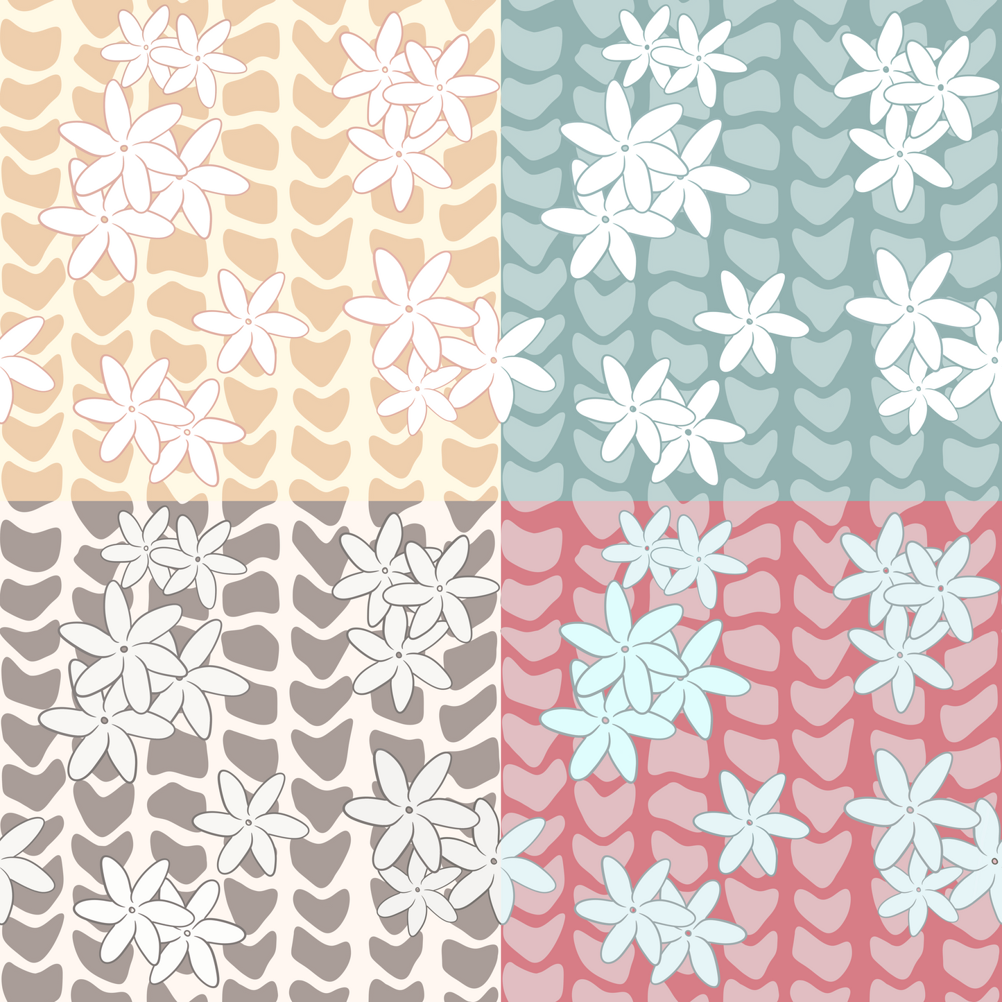 Hebrew Tiare Repeat Surface Pattern for KulewaCo.