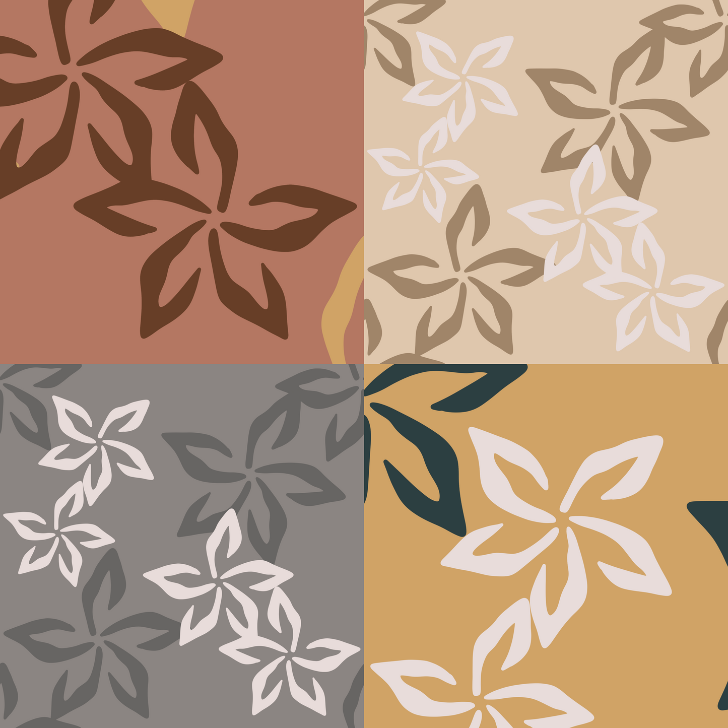 Dainty Plumeria Repeat Surface Pattern