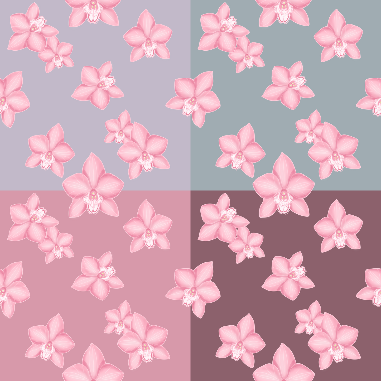 Delicate Orchids Repeat Surface Pattern