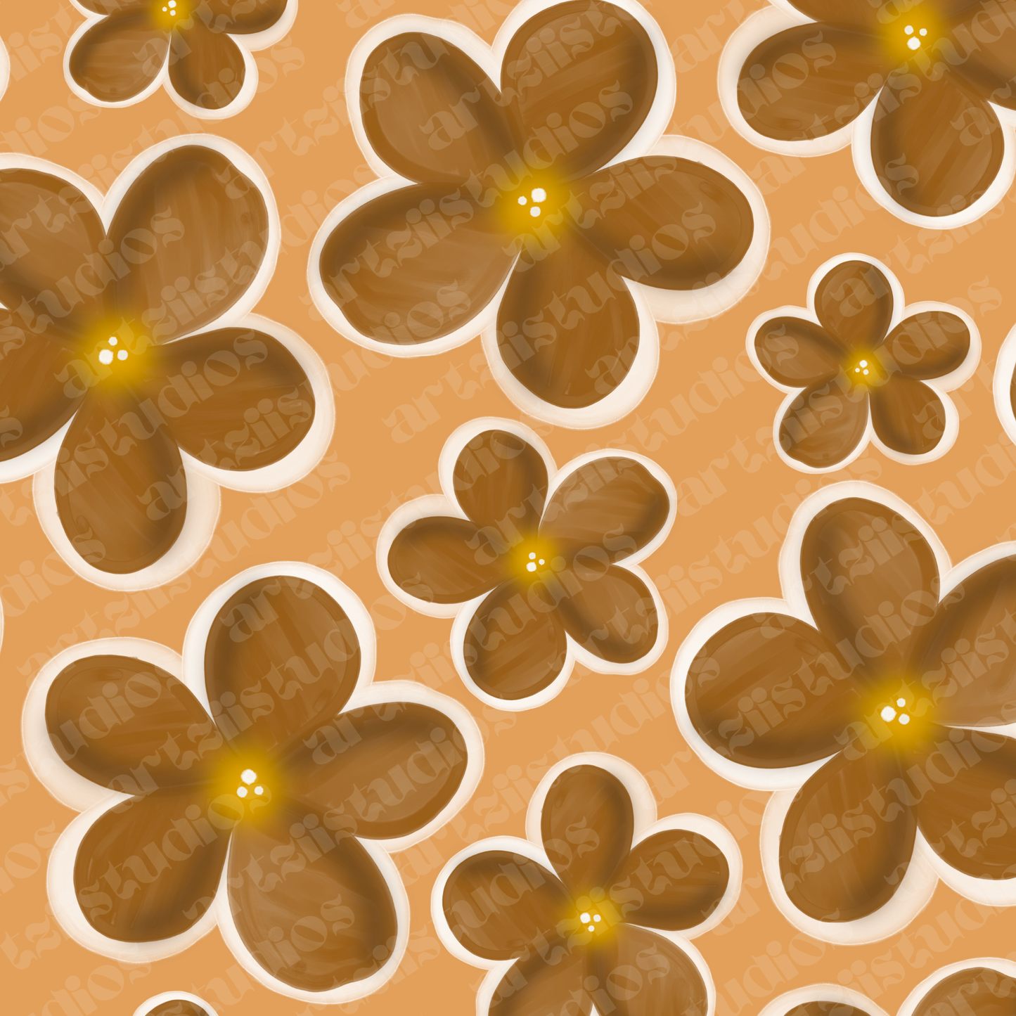 Brown Daisy Surface Pattern
