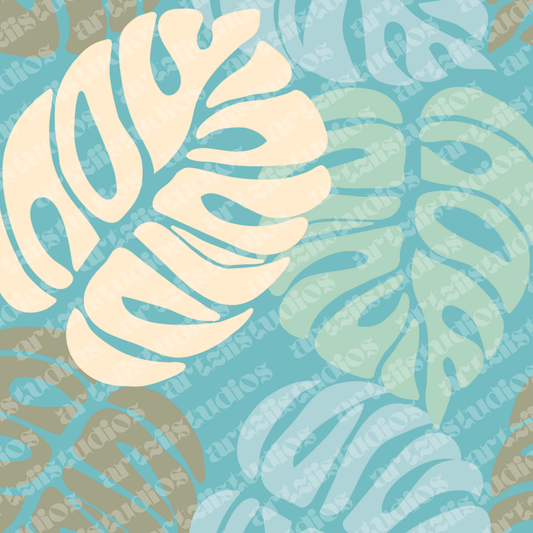 Bright Monsterra Surface Pattern