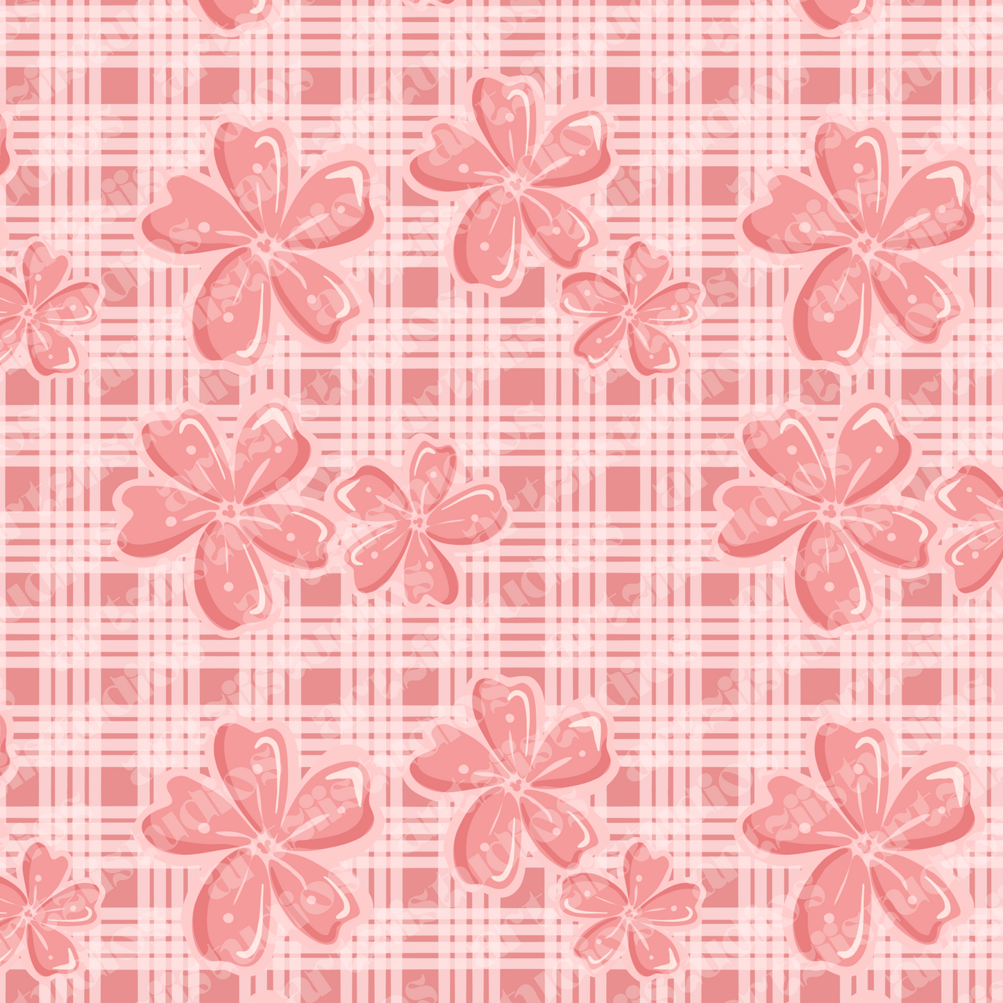 Palaka Retro Cherry Blossom Repeat Surface Pattern for Drop To Love