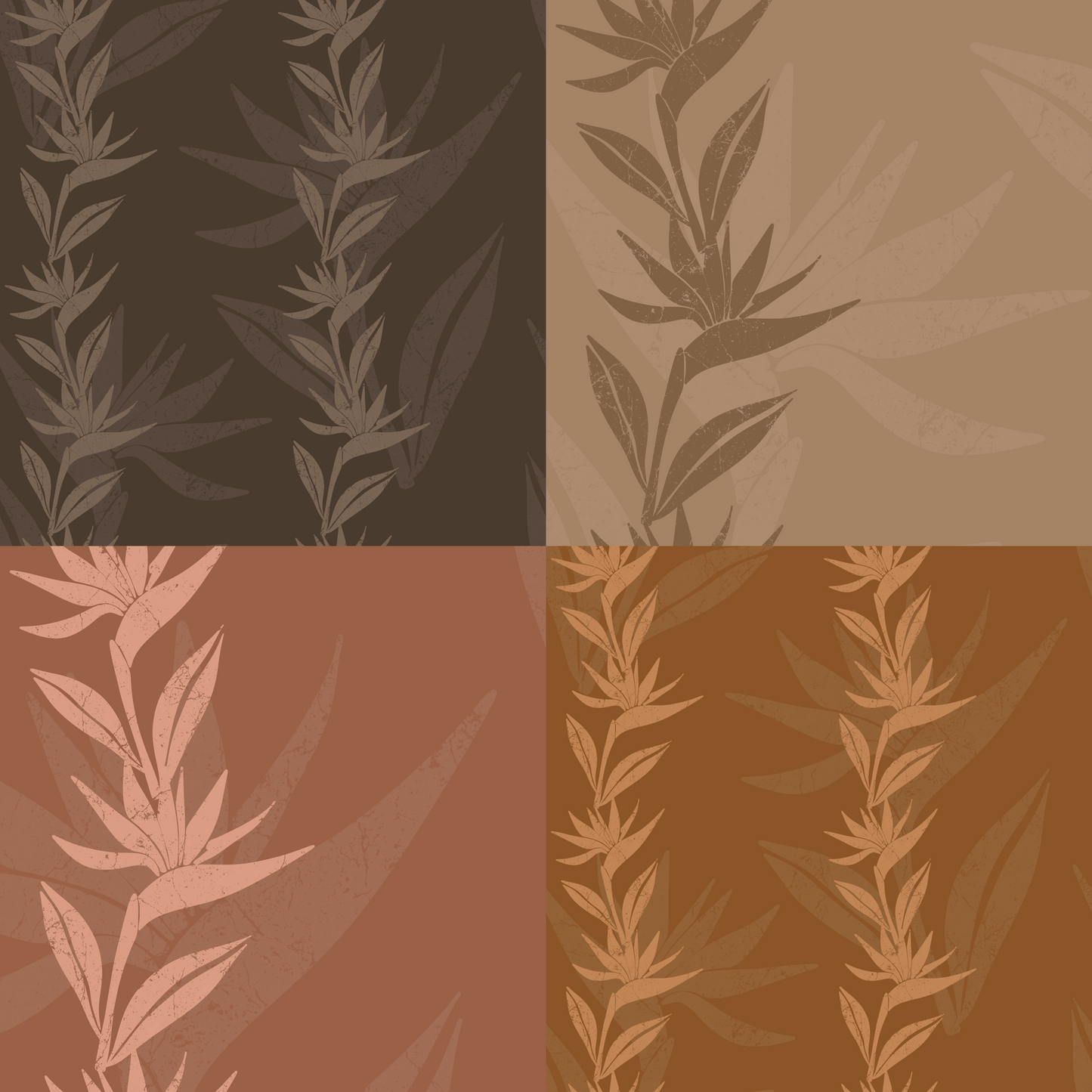 Earthy Bird of Paradise  Repeat Surface Pattern