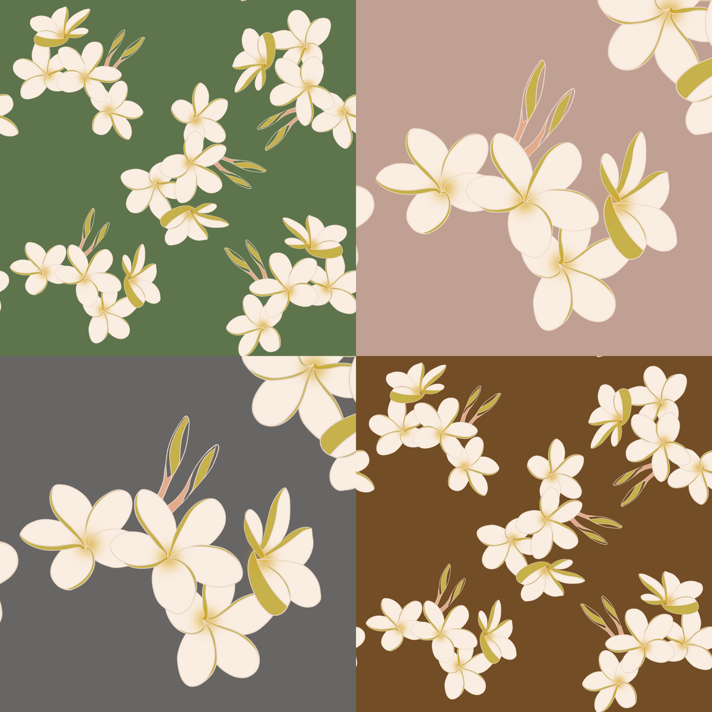 Plumeria Bundles Repeat Surface Pattern