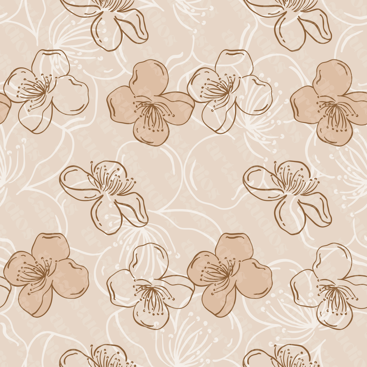 Custom Cherry Blossom Repeat Surface Pattern for Fuji Kula Fashion