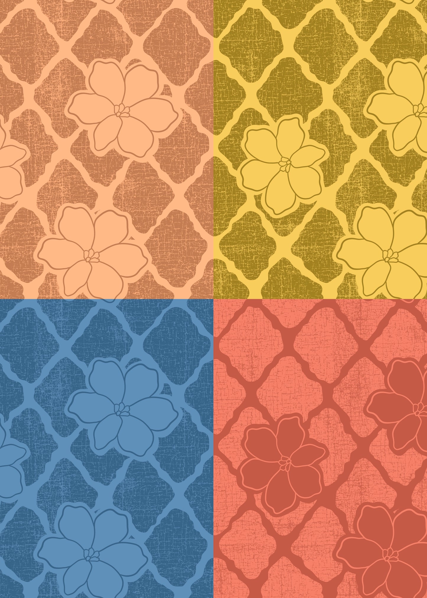 Vintage Puakenikeni Repeat Surface Pattern