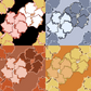 Fun Hibiscus Repeat Surface Pattern #44