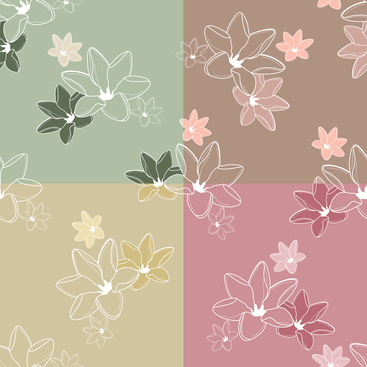 Gardenia Tiles Repeat Surface Pattern