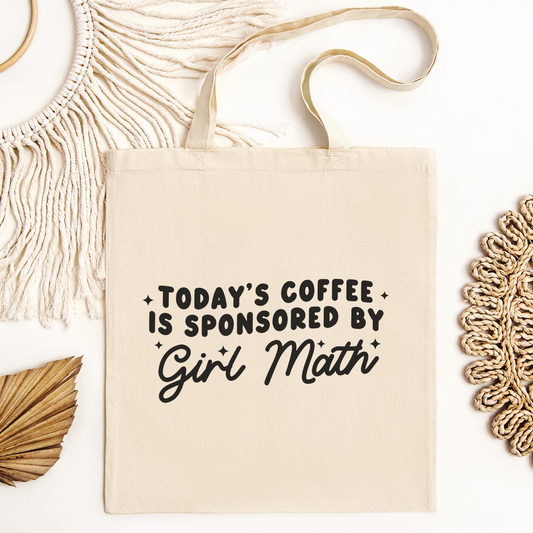 Coffee and Girl Math Canvas Tote Bag