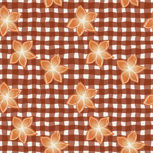 Groovy Gingham Floral Repeat Surface Pattern