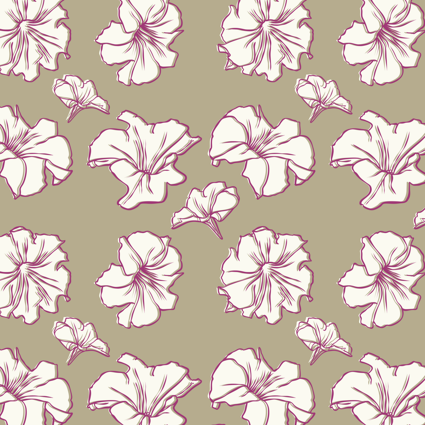 Hazy Hibiscus Twist Repeat Surface Pattern