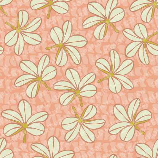 Hebrew Plumeria Repeat Surface Pattern
