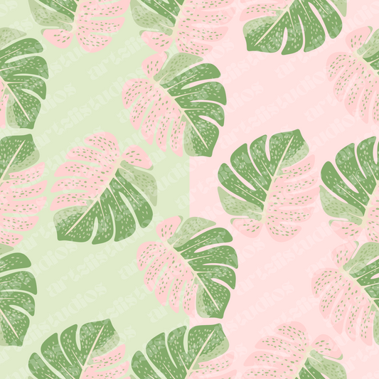 Variegated Monstera Repeat Surface Pattern for Hekili Designs
