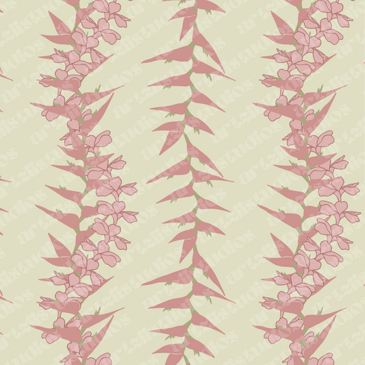 Heliconia Plumeria Twist Repeat Surface Pattern