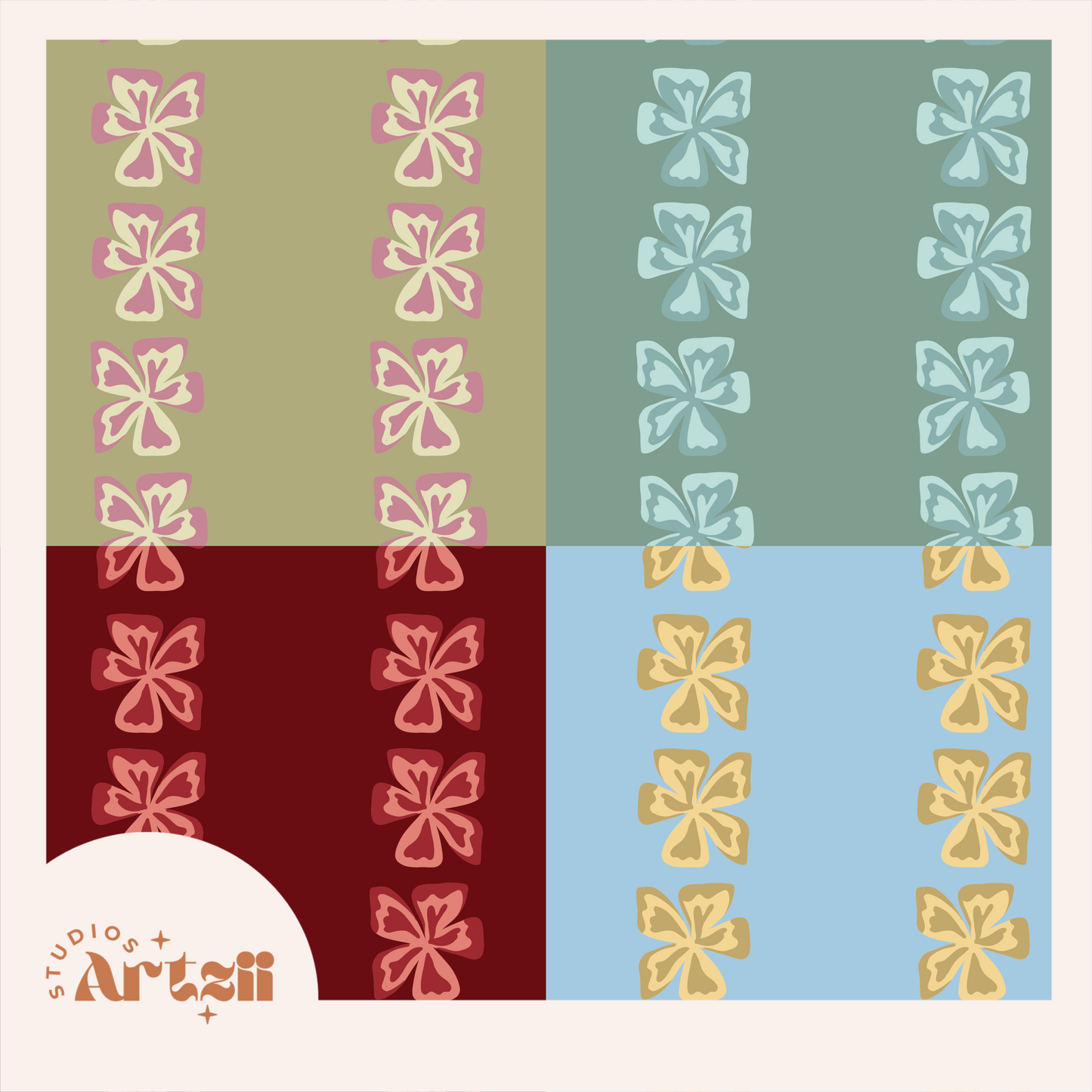Hibiscus Repeat Surface Pattern #87