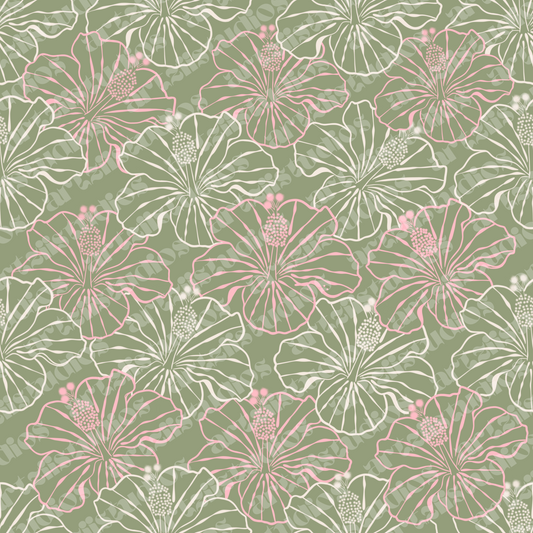 Hibiscus Frenzy Repeat Surface Pattern