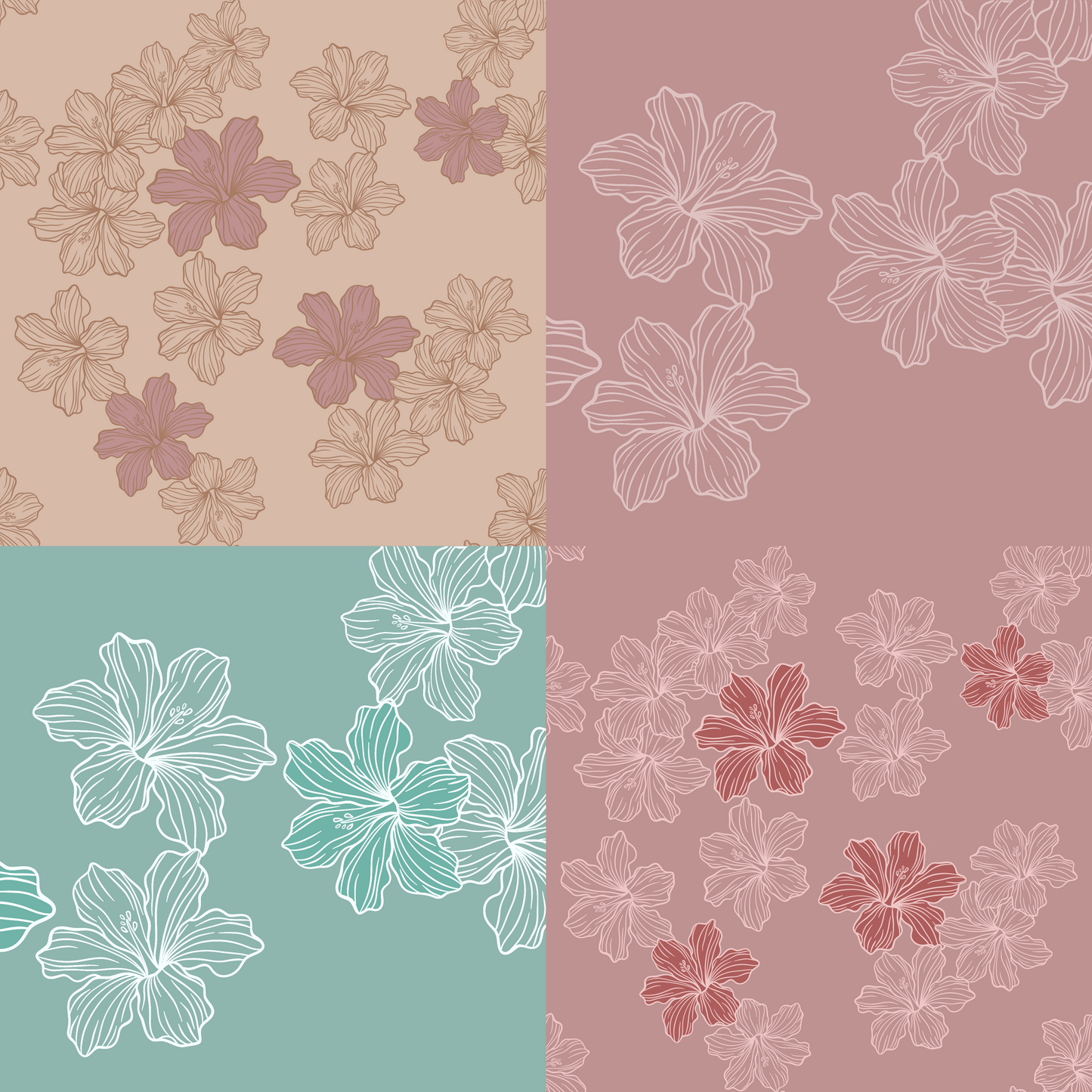 Hibiscus Dream Repeat Surface Pattern