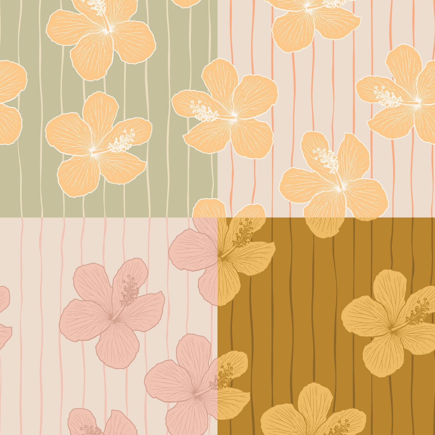 Hibiscus Girl Repeat Surface Pattern