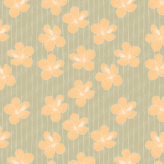 Hibiscus Girl Repeat Surface Pattern
