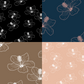 Outline Hibiscus Repeat Surface Pattern