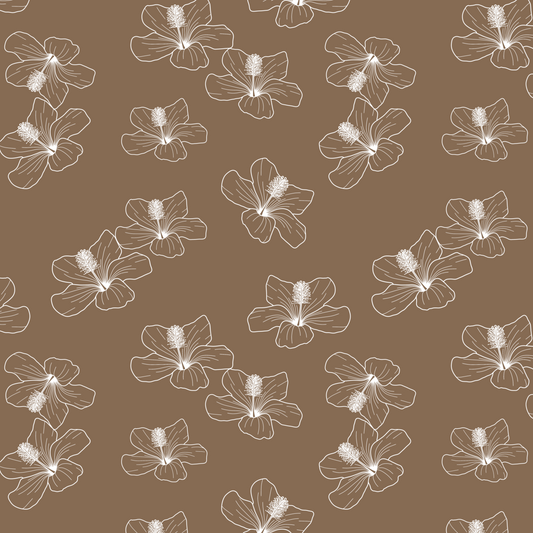 Outline Hibiscus Repeat Surface Pattern