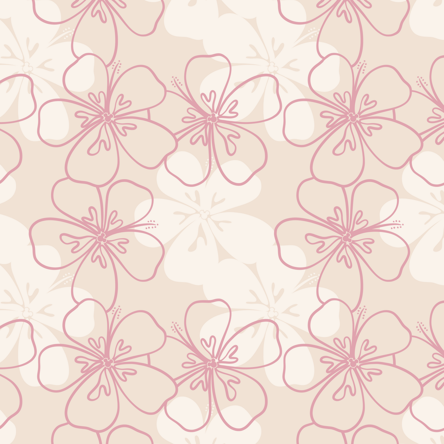 Mickey Retro Hibiscus Repeat Surface Pattern