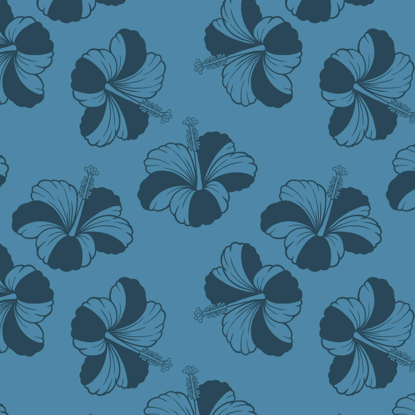 2 Tone Hibiscus Repeat Surface Pattern