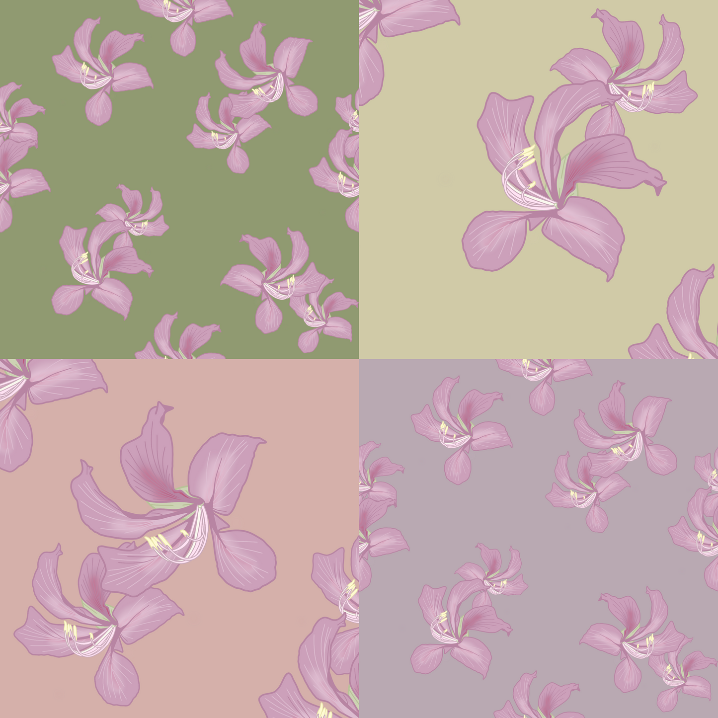 Butterfly Orchid Repeat Surface Pattern