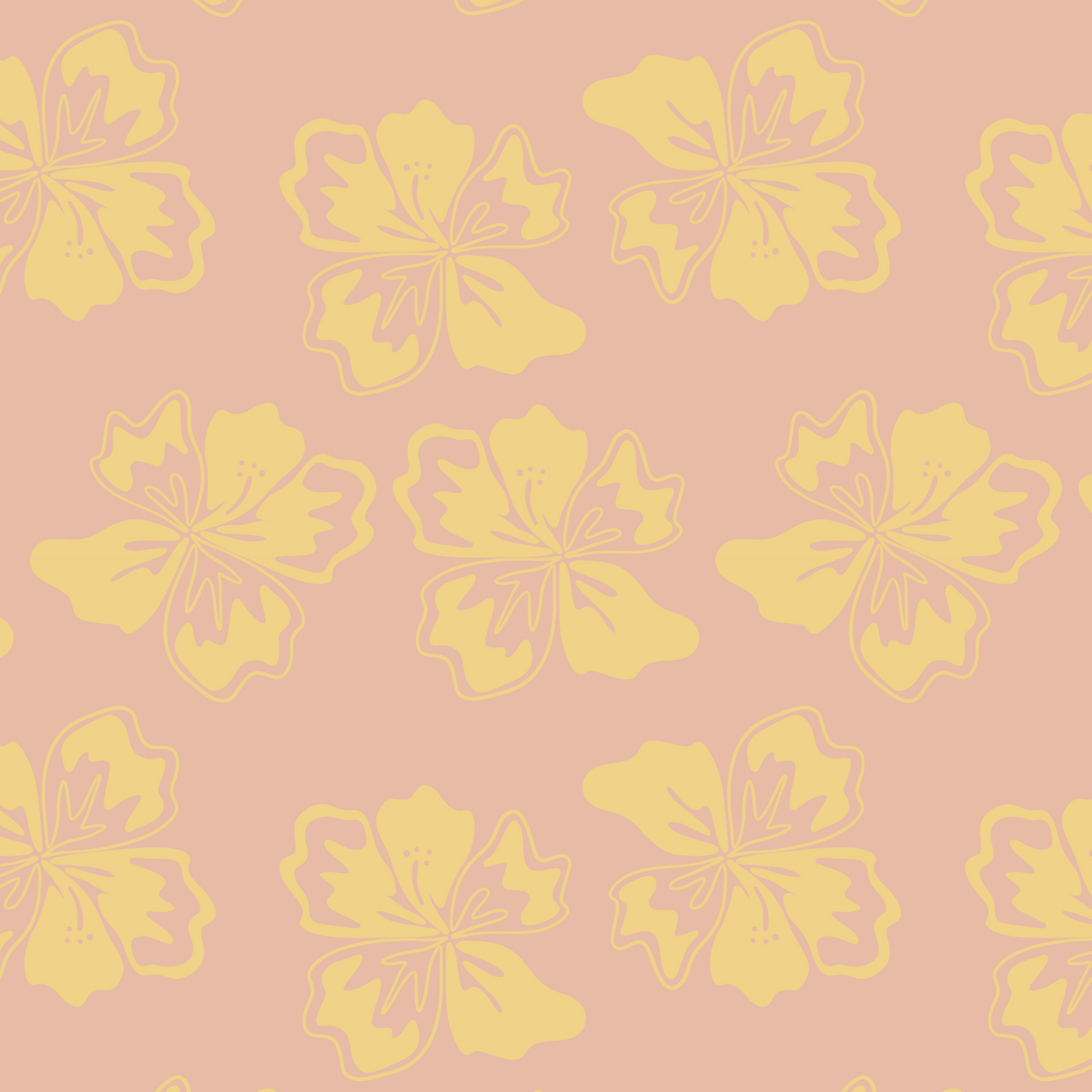 Summer Hibiscus Repeat Surface Pattern